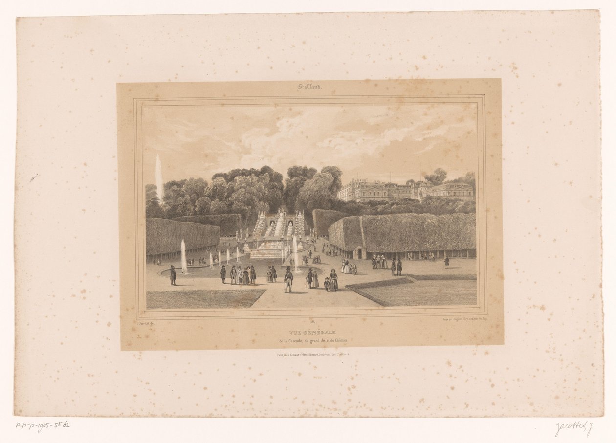 Vista del castello di Saint-Cloud nel parco di Saint-Cloud (serie: Gezichten in en om Parijs) da Louis Julien Jacottet
