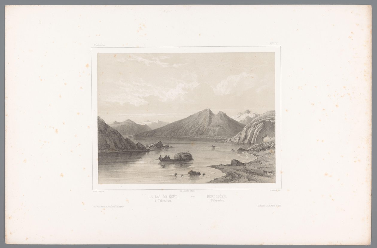 Veduta del lago Norsjø a Telemark da Louis Julien Jacottet