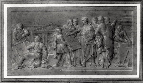 Miglioramenti per Parigi, studio per un bassorilievo, inizio XIX secolo da Louis Lafitte