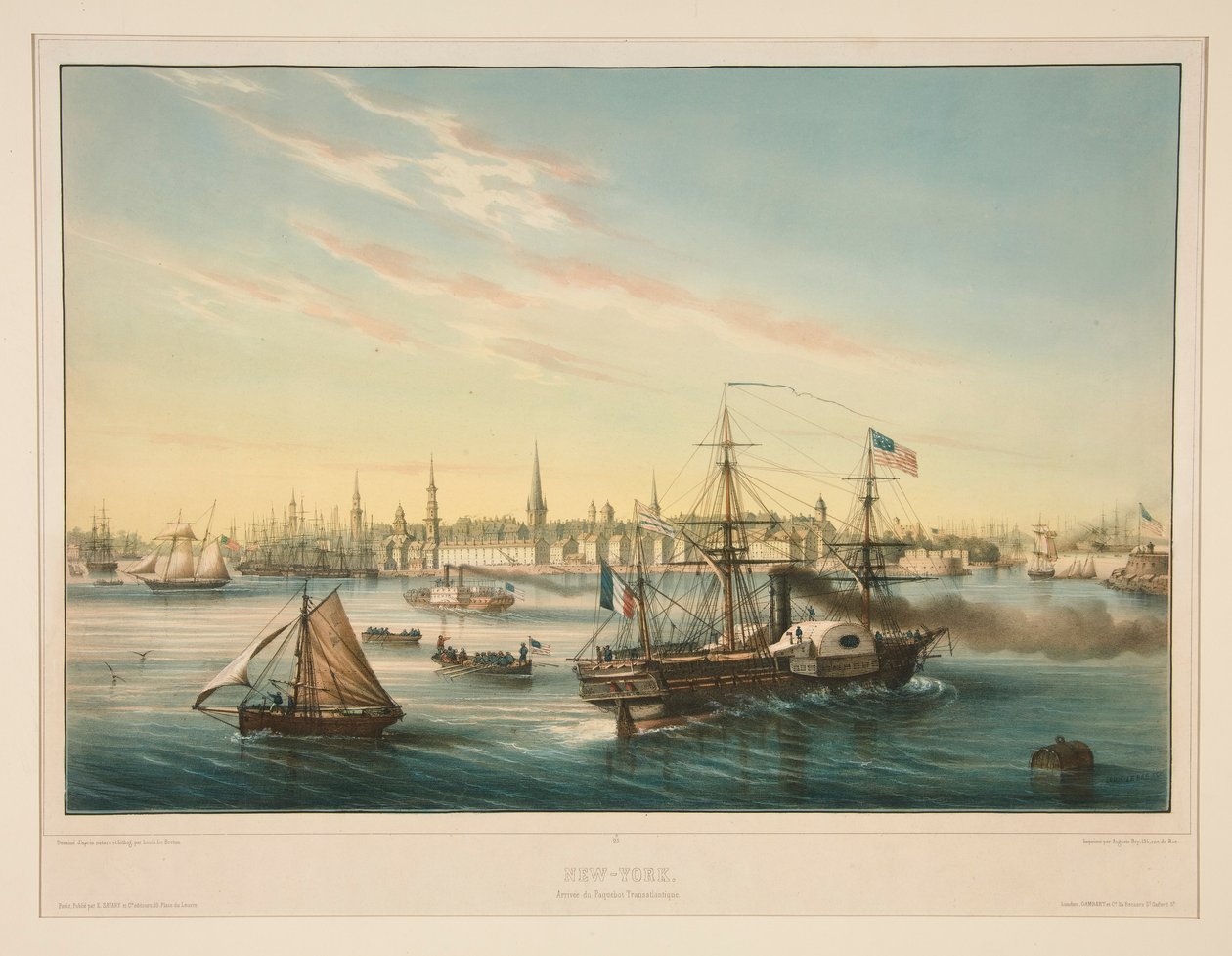 New York. Arrivo del Transatlantico. da Louis Le Breton