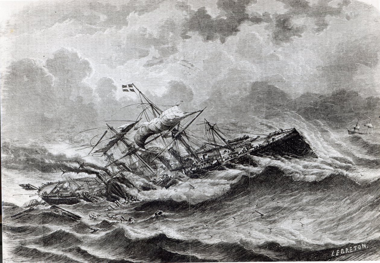 Il disastro del Great Eastern a settembre, 1861 da Louis Le Breton