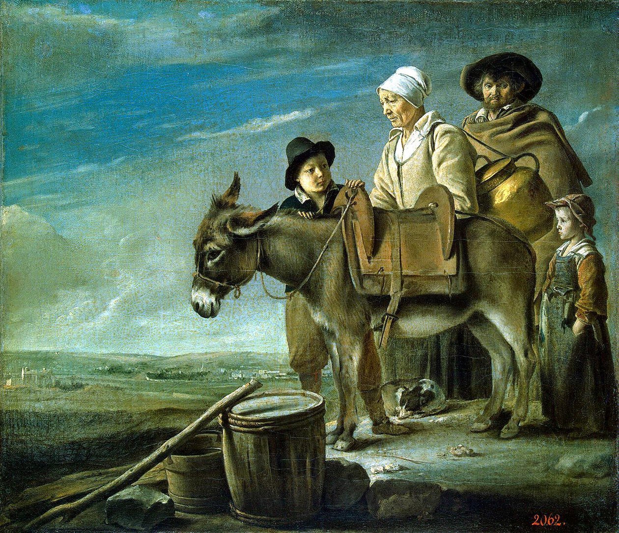 Francese: La Famille de la laitière La famiglia delle lattaie da Louis le Nain