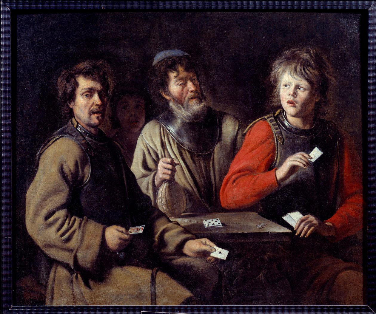 Soldati che giocano a carte. Dipinto di Louis Le Nain (1593-1648) 1640 Aix en Provence, Museo Granet da Louis le Nain