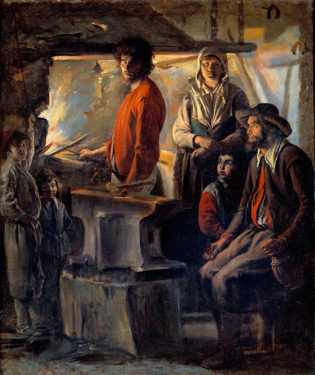 Il fabbro o il maniscalco nella sua fucina da Louis le Nain