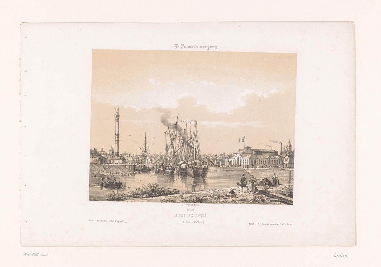 Vista di Caen dal Cours Caffarelli da Louis Le Breton