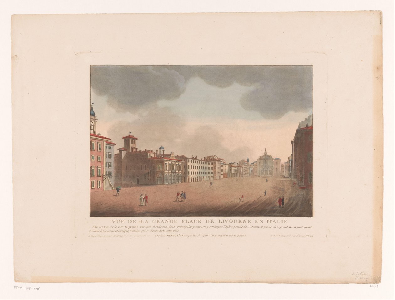 Vista su Piazza Grande a Livorno da Louis Lecoeur