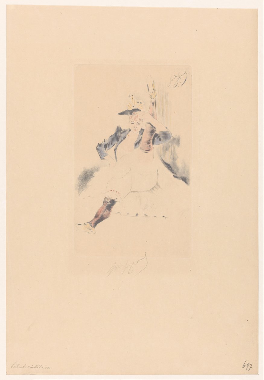 Ballerina di cancan che saluta da Louis Legrand (signed by artist)