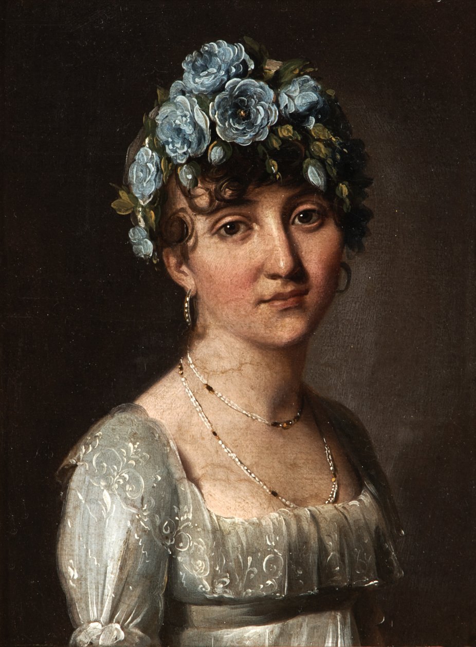 Ritratto della baronessa Mesgrigny, nata Berthelot de Rambuteau (Ritratto di una giovane donna con fiori blu) da Louis Leopold Boilly
