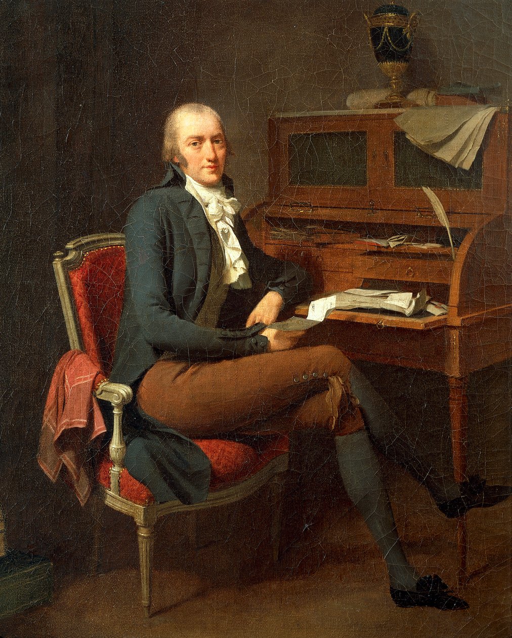 Ritratto di uomo seduto alla sua scrivania, di Louis Leopold Boilly da Louis Leopold Boilly