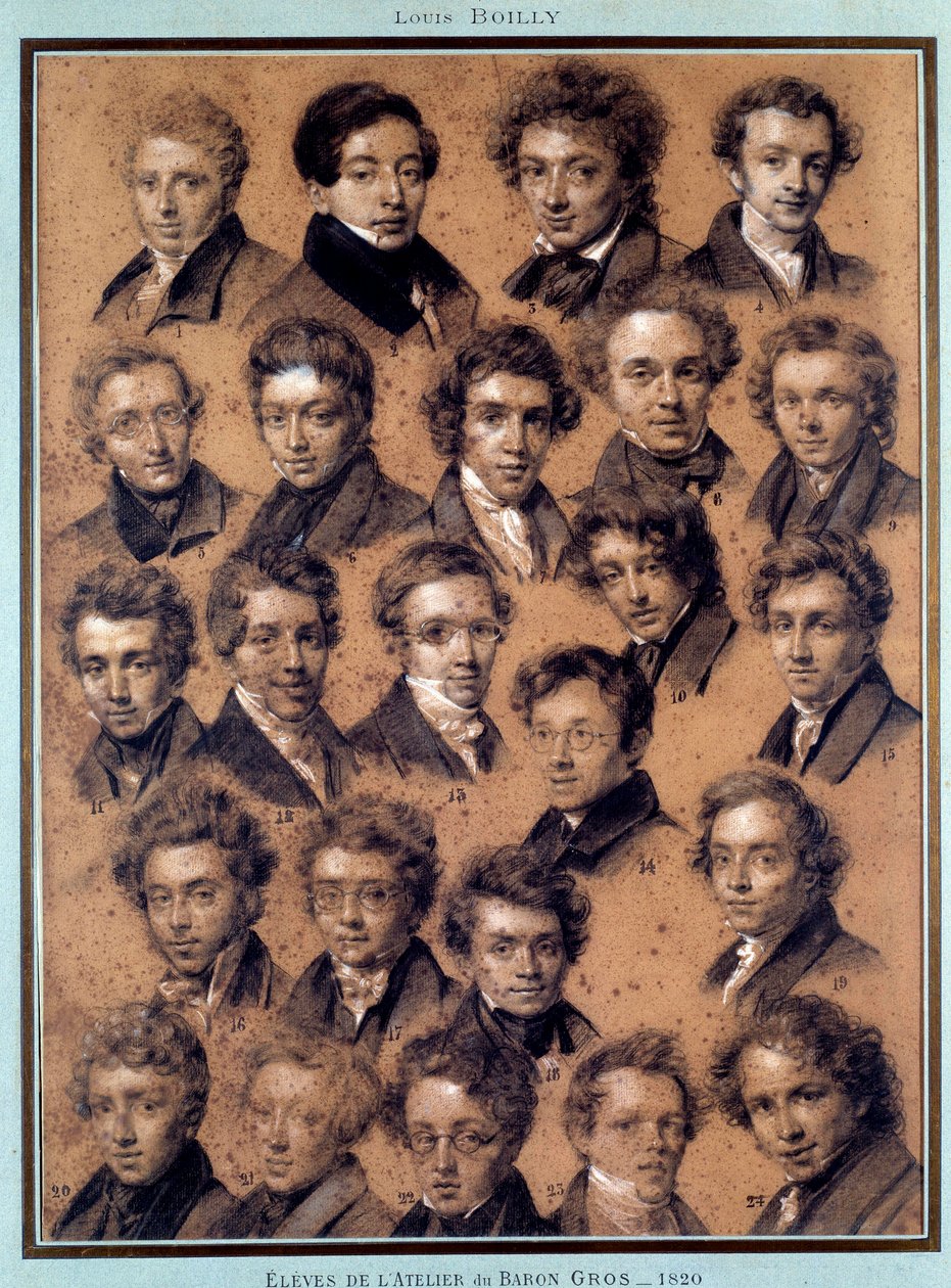 Ritratto degli studenti dello studio del pittore Antoine Jean Gros da Louis Leopold Boilly