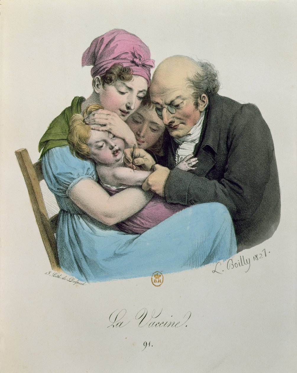 Il Vaccino, inciso da Francois Seraphin Delpech (1778-1825) 1827 da Louis Leopold Boilly