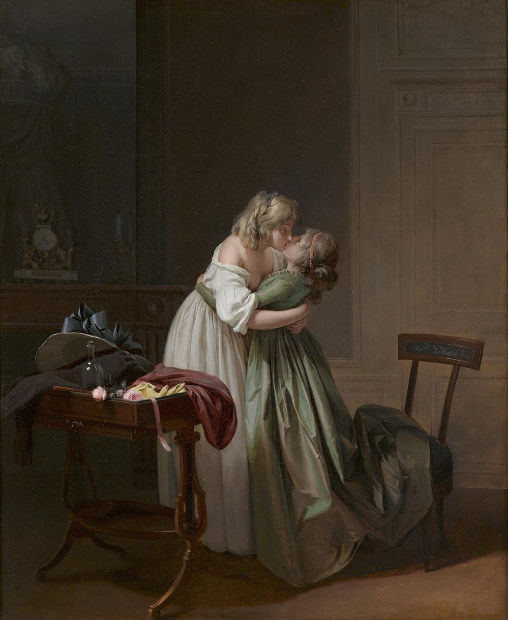 Due giovani donne che si baciano da Louis Leopold Boilly