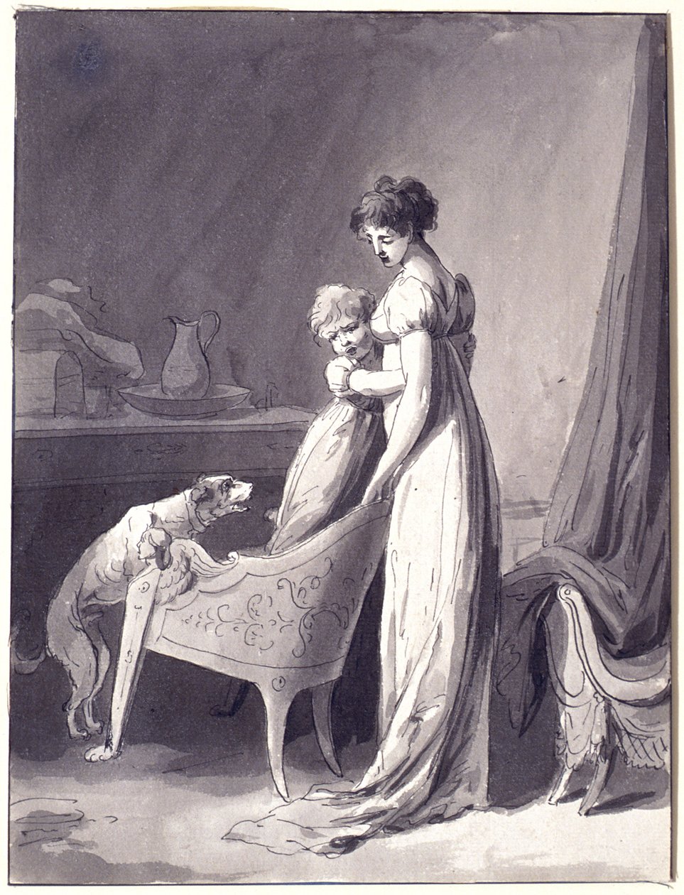 Donna con bambino e cane da Louis Leopold Boilly