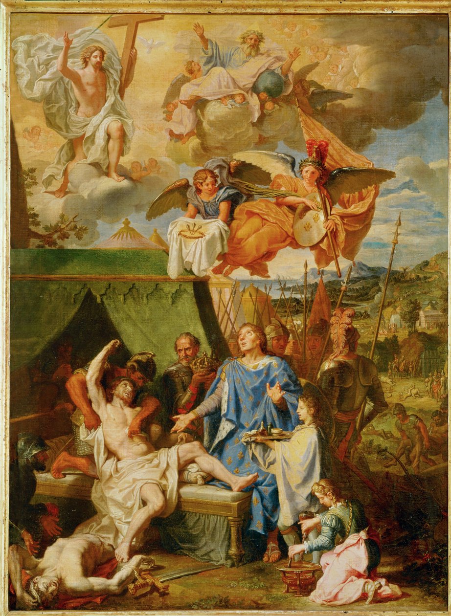 San Luigi che guarisce la scrofola (dipinto su tela) da Louis Licherie de Beurie