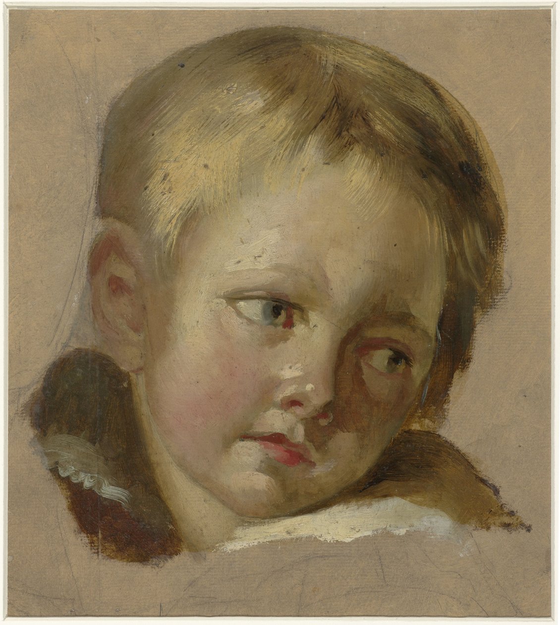 Schizzo di una testa di bambino con capelli biondo chiaro da Louis Léopold Boilly (rejected attribution)
