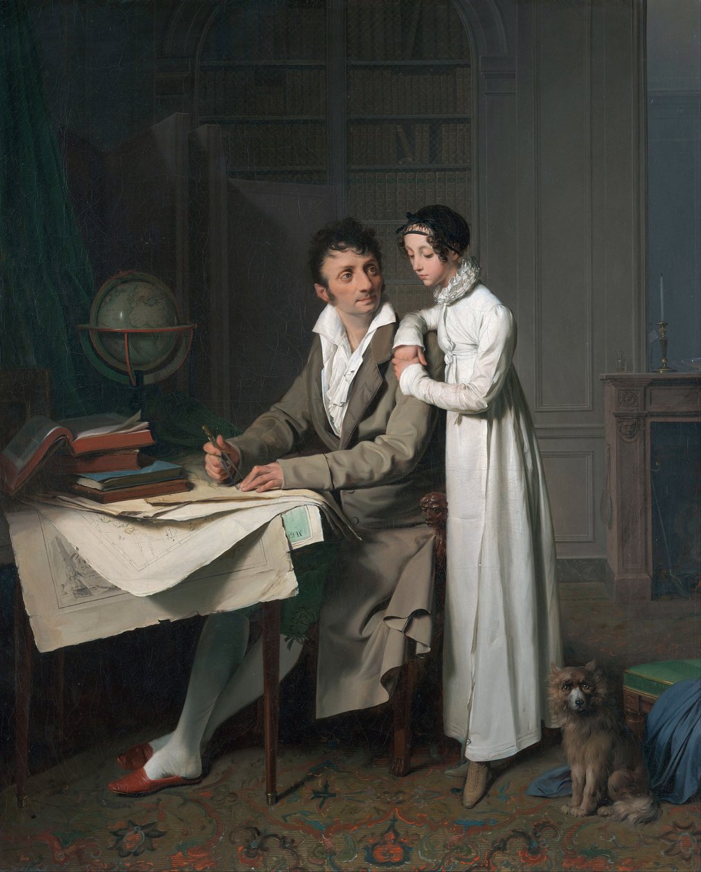 La lezione di geografia (Ritratto di Monsieur Gaudry e di sua figlia) da Louis Leopold Boilly