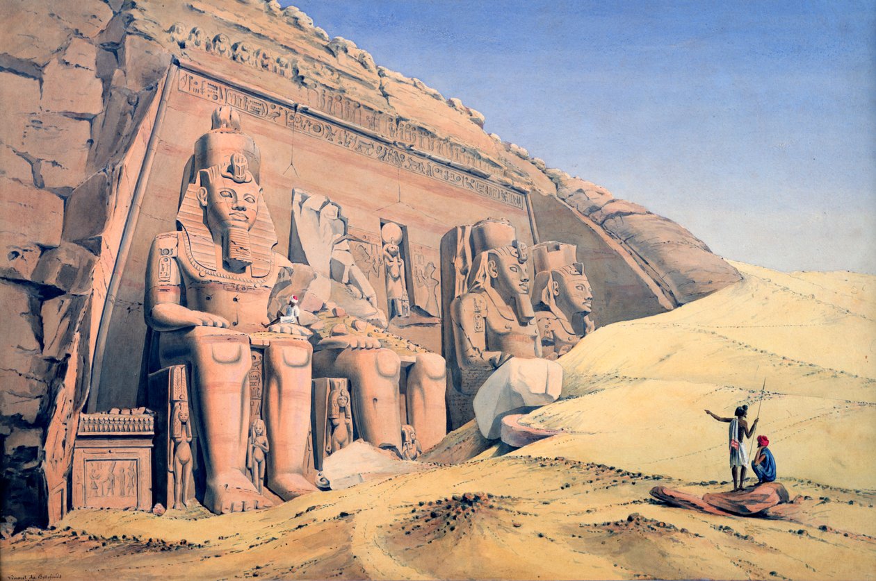 Grande Tempio di Ramesses II, Abu Simbel, 1846 da Louis M. A. Linant de Bellefonds,