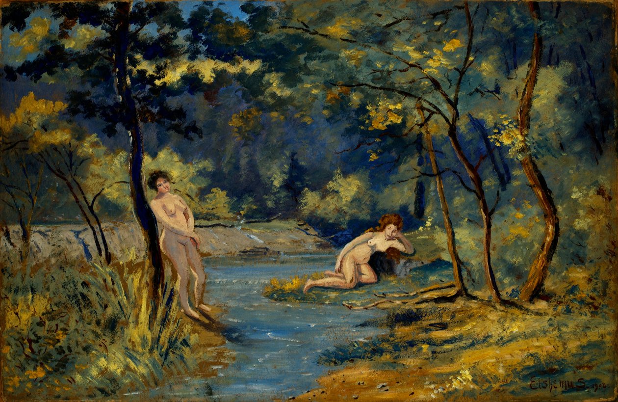 Ninfe in piedi e sdraiate da Louis M. Eilshemius
