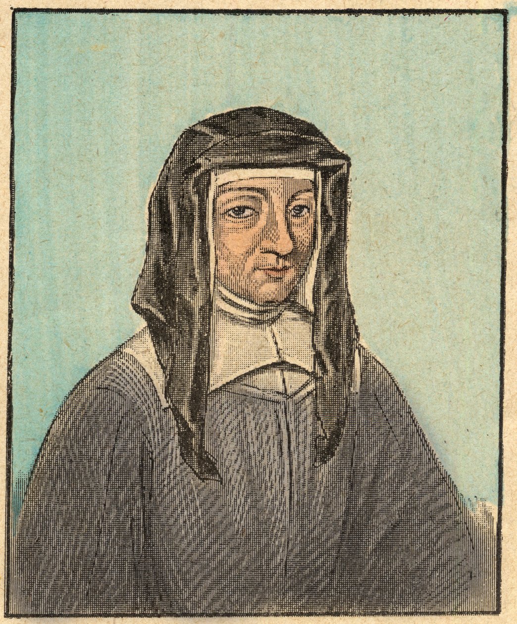 Ritratto di Louise de Marillac (1591-1660) - Incisione da Insegnamento religioso per gli occhi. Meraviglioso Album di Louis Maitrejean e Georget Ramond - Francia 1910 da Louis Maitrejean