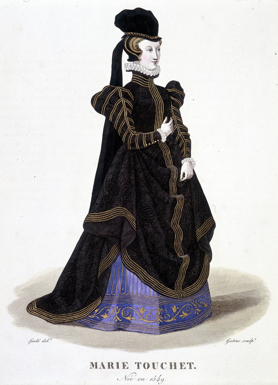 Ritratto di Marie Touchet (1549-1638) - in "Galerie francaise de femmes famés" da Louis Marie Lante