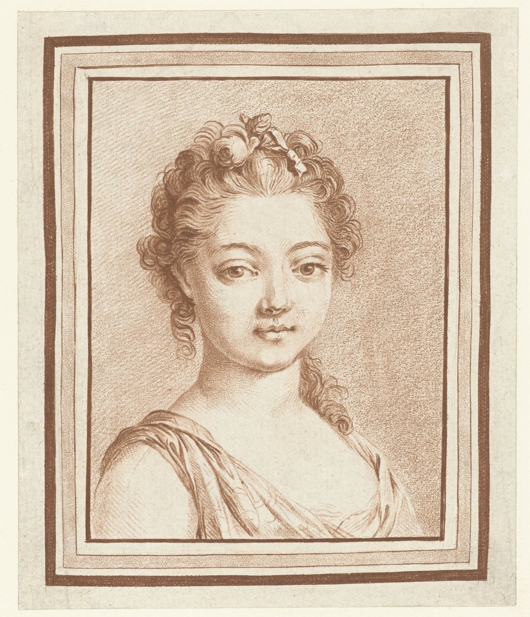 Busto di una giovane ragazza da Louis Marin Bonnet (attributed to)
