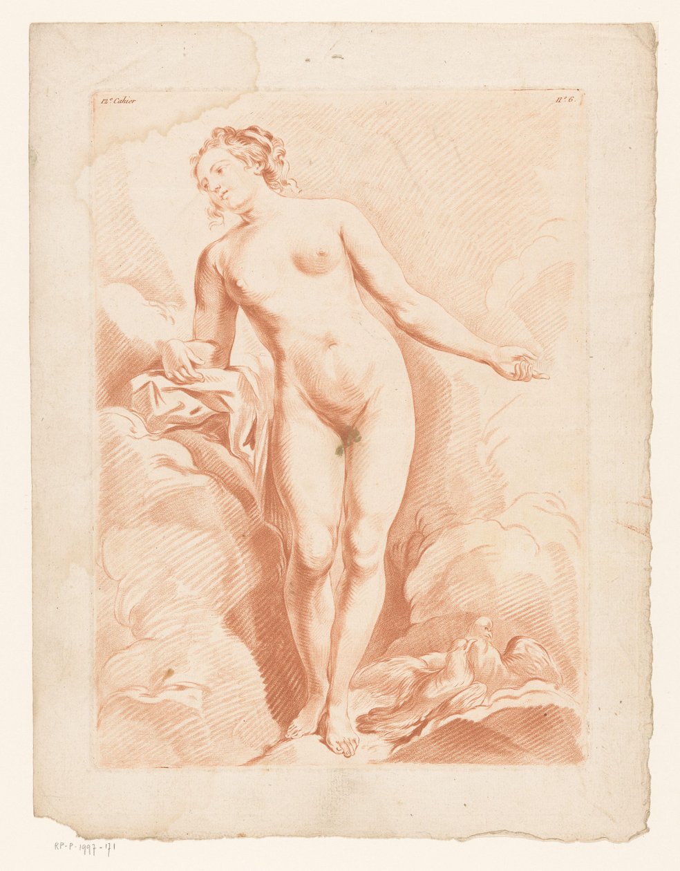 Venere nuda con due tortore da Louis Marin Bonnet (possibly)