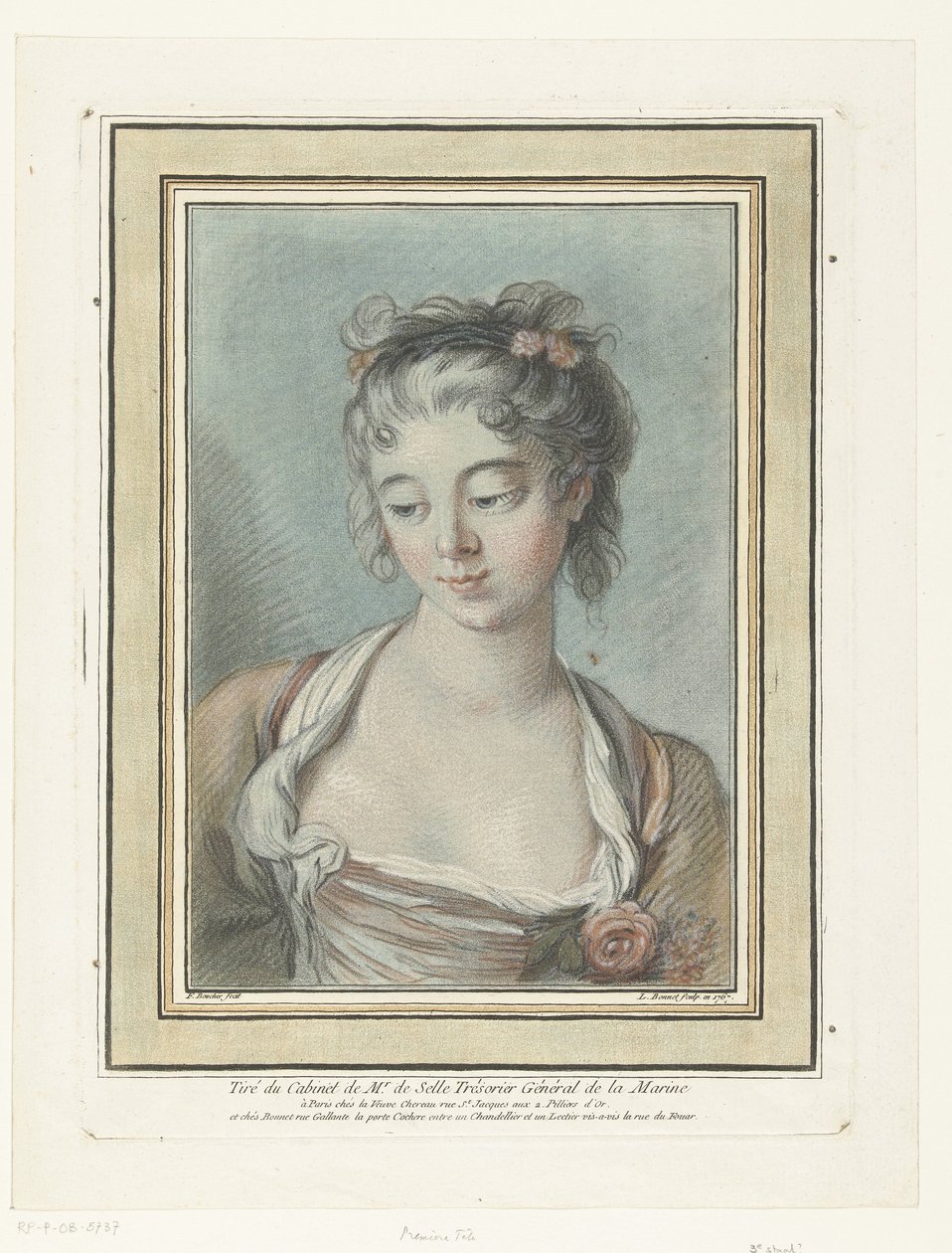 Busto di una giovane donna da Louis Marin Bonnet
