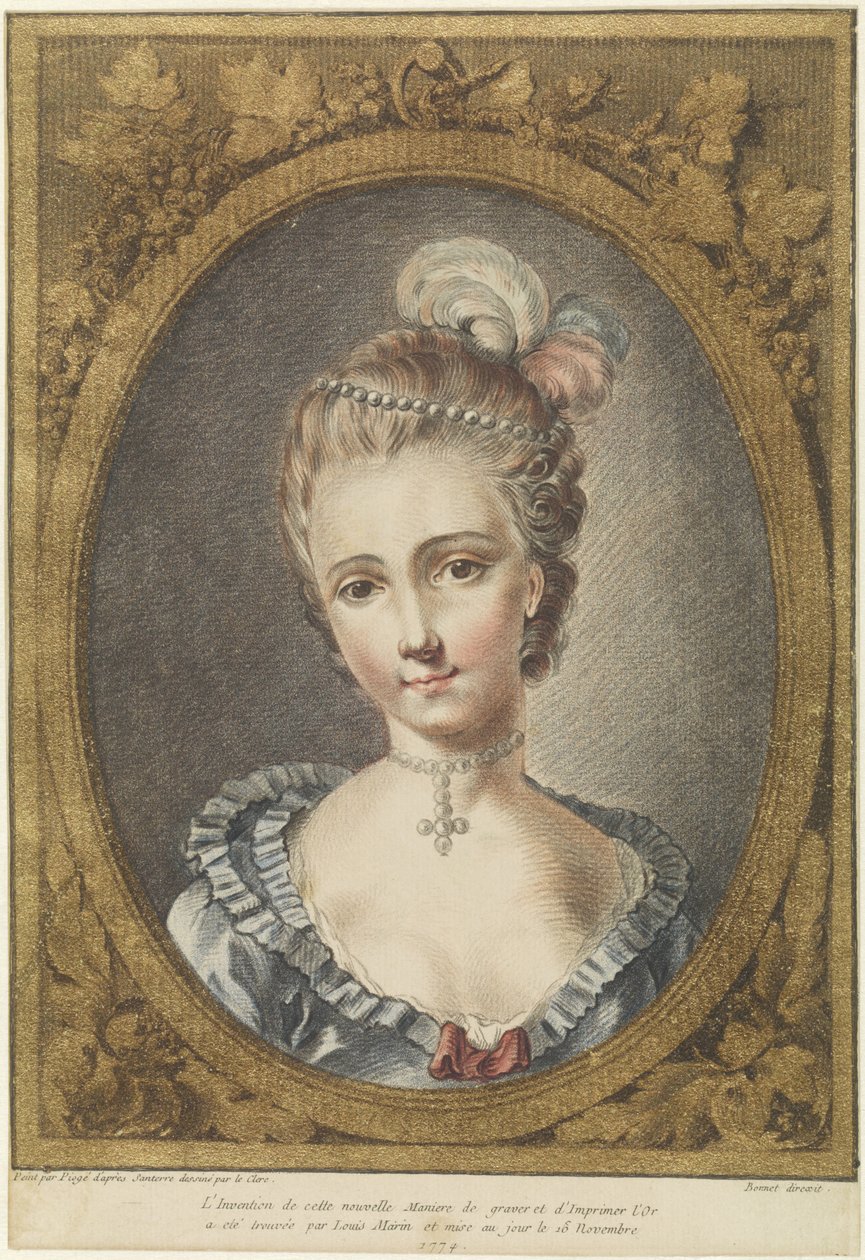 Busto di una giovane donna con collana di perle da Louis Marin Bonnet