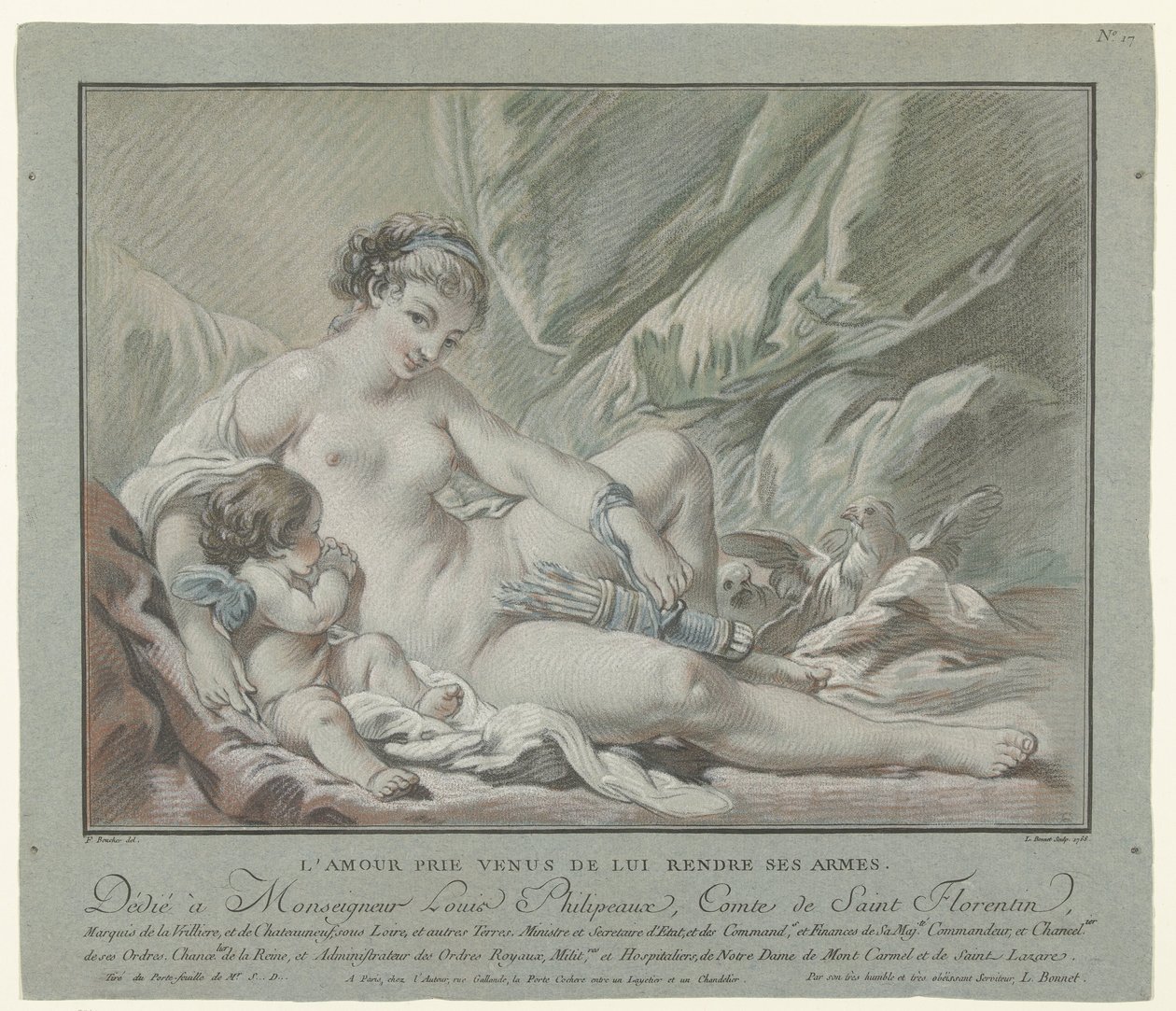 Cupido implora Venere di restituirgli le frecce da Louis Marin Bonnet