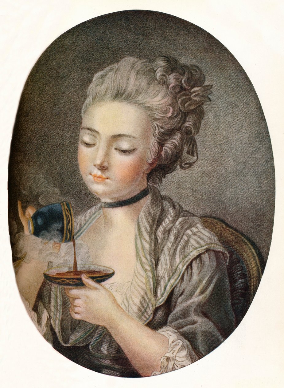 Ragazza che prende il caffè, c1774 da Louis Marin Bonnet