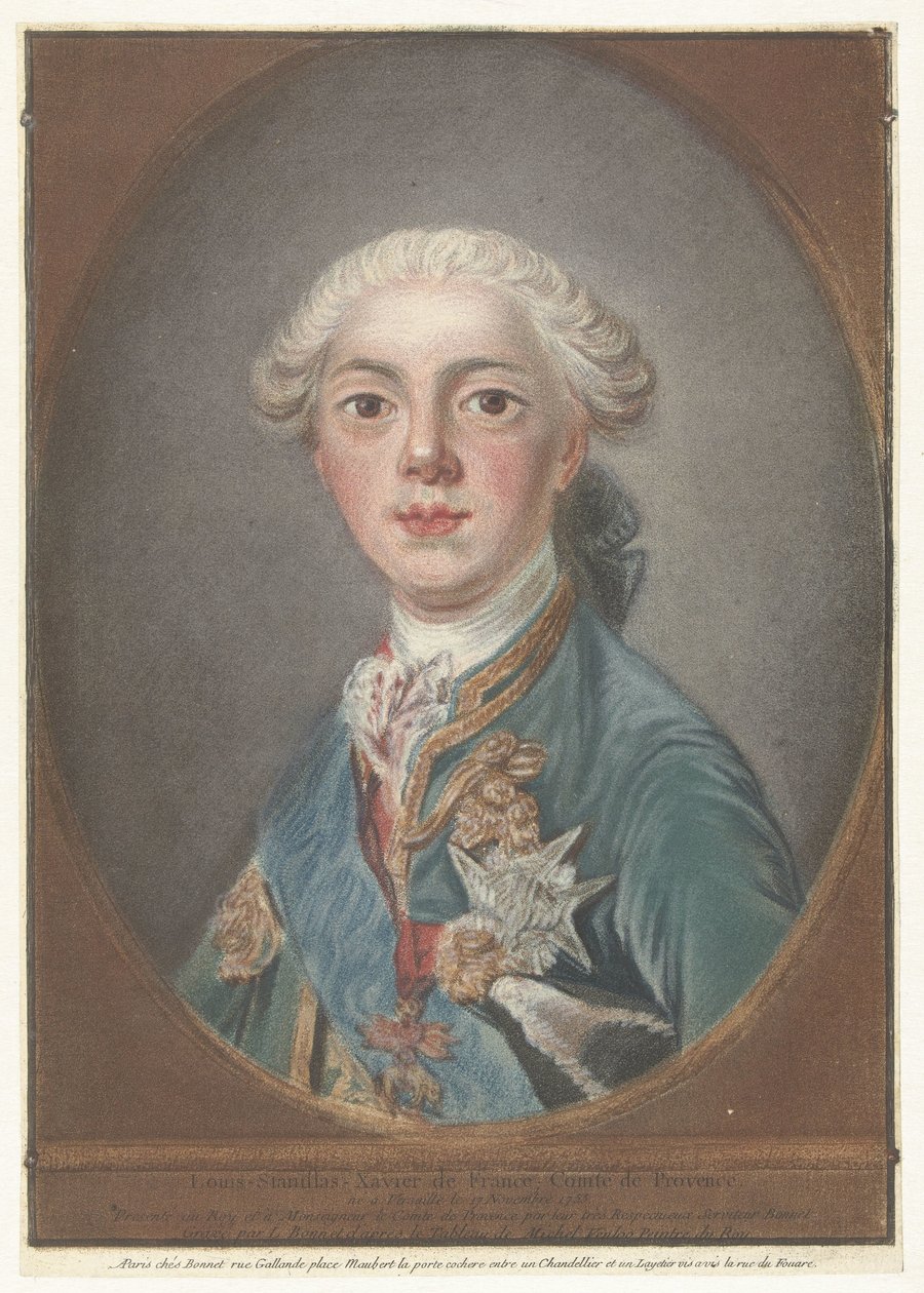 Ritratto di Luigi Stanislao Saverio di Francia da Louis Marin Bonnet