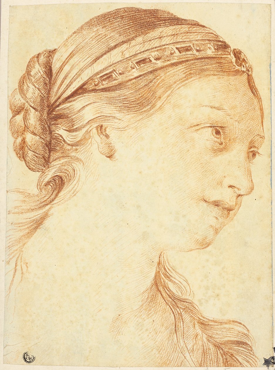 Testa di donna in profilo di tre quarti verso destra da Louis Marin Bonnet