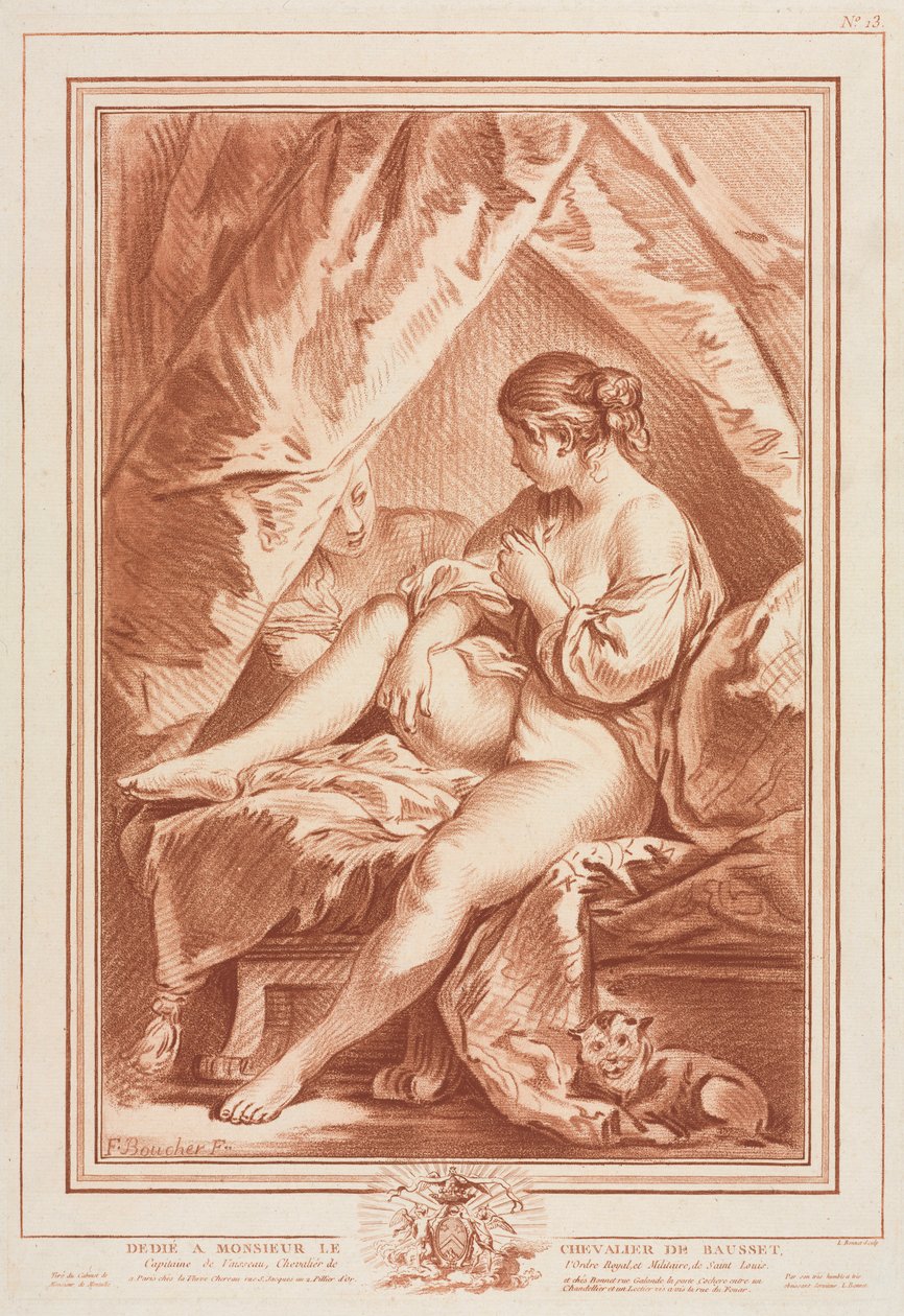 Giovane donna seduta su un letto da Louis Marin Bonnet