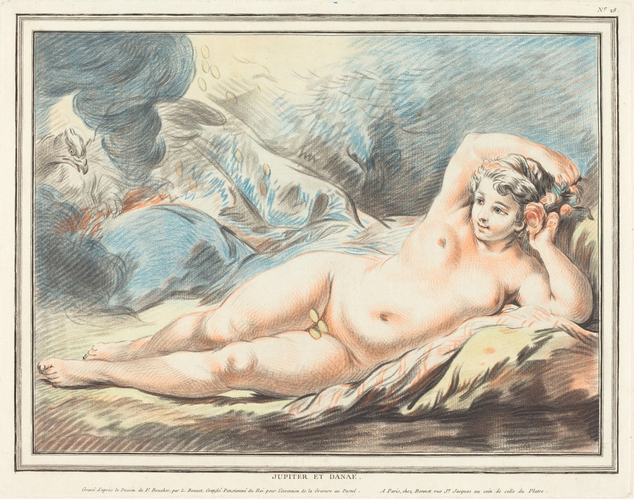 Giove e Danae da Louis Marin Bonnet after François Boucher