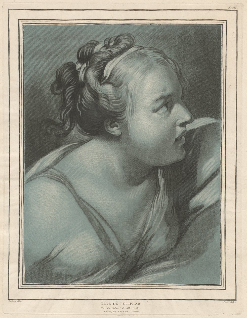 Testa della Moglie di Potifar da Louis Marin Bonnet, after Jean Baptiste Deshays