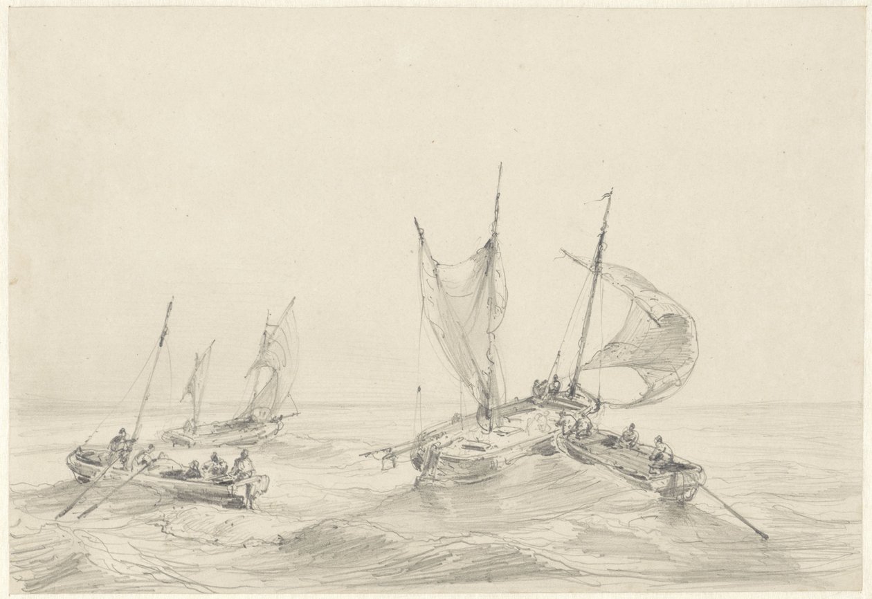 Mare con barche da pesca da Louis Meijer
