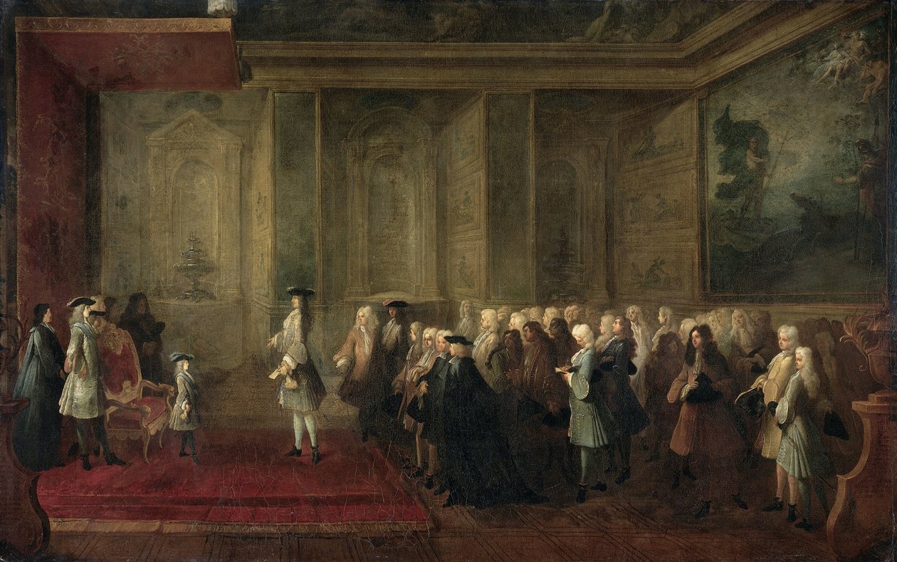 La ricezione di Cornelis Hop (1685-1762) come legato degli Stati Generali alla corte di Luigi XV, 24 luglio 1719 da Louis Michel Dumesnil