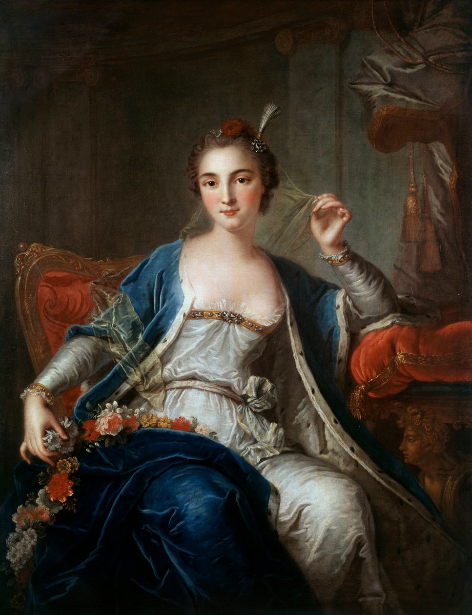 Ritratto di Mademoiselle Salle nel 1737. Dipinto di Louis Michel Van Loo (1707 - 1771) da Louis Michel van Loo