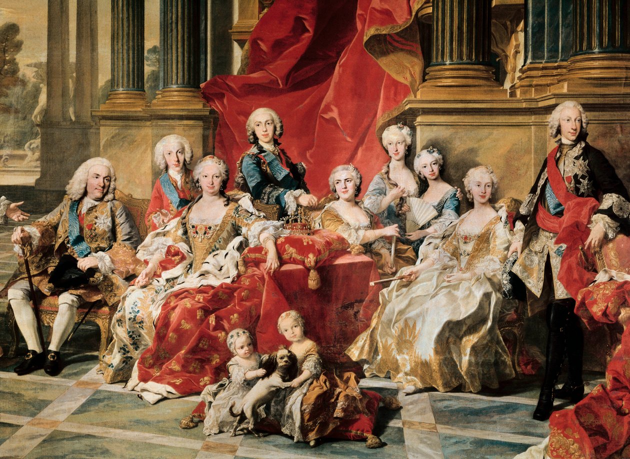 Filippo V circondato dalla sua famiglia (dettaglio) da Louis Michel van Loo
