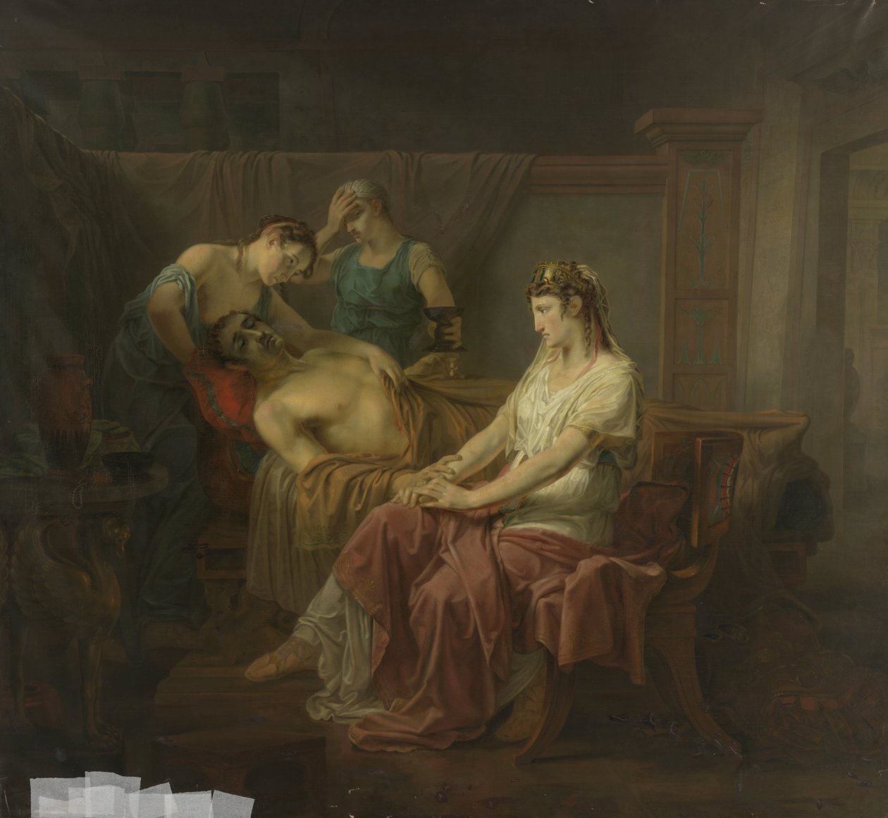 Marco Antonio mortalmente ferito con Cleopatra da Louis Moritz