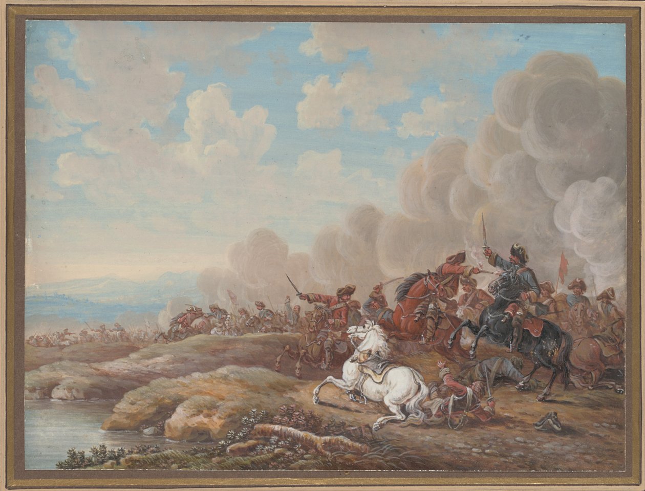 Battaglia di Cavalleria presso un Fiume da Louis Nicolas van Blarenberghe