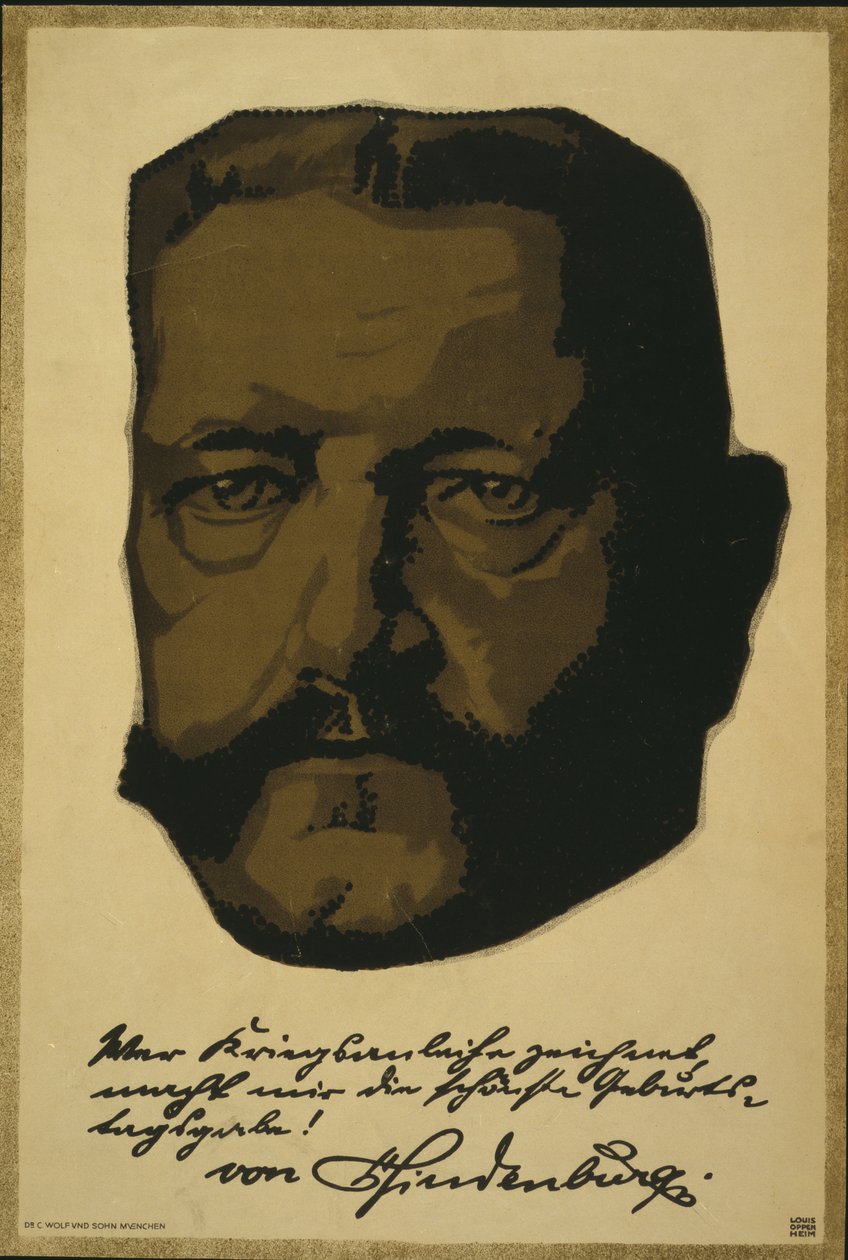 Ritratto del Feldmaresciallo Generale Paul von Hindenburg da Louis Oppenheim