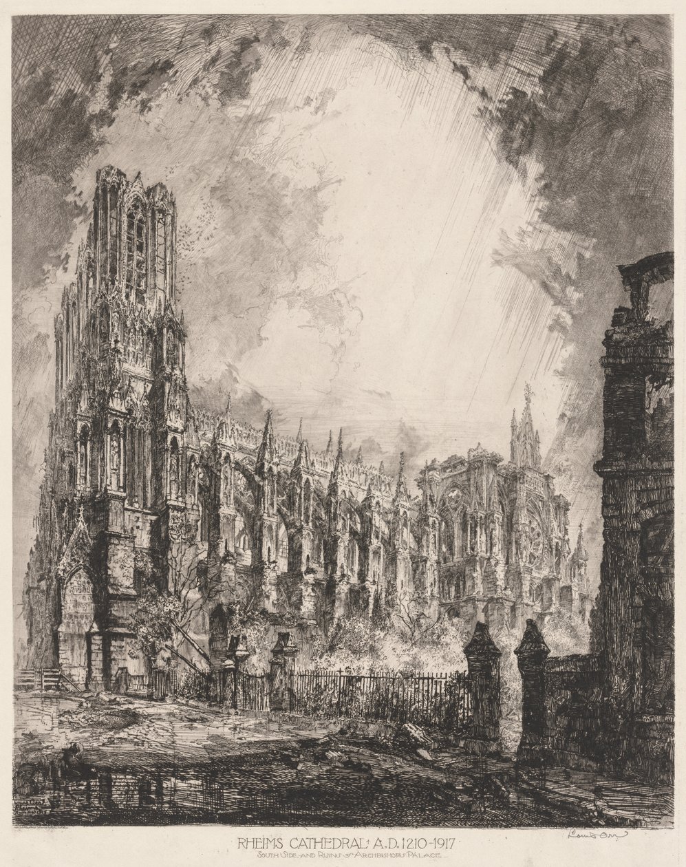 Cattedrale di Reims e rovine del Palazzo dell