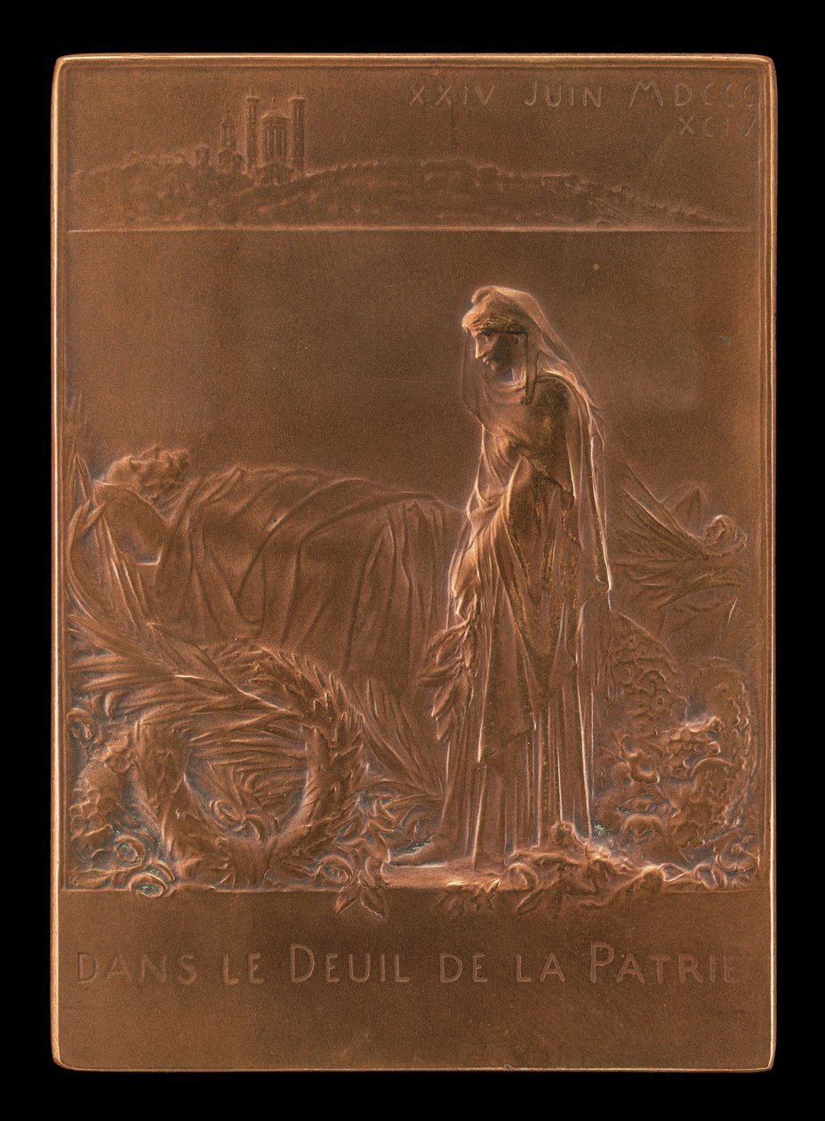 La Francia piange il Presidente della Repubblica [retro], 1894 da Louis Oscar Roty