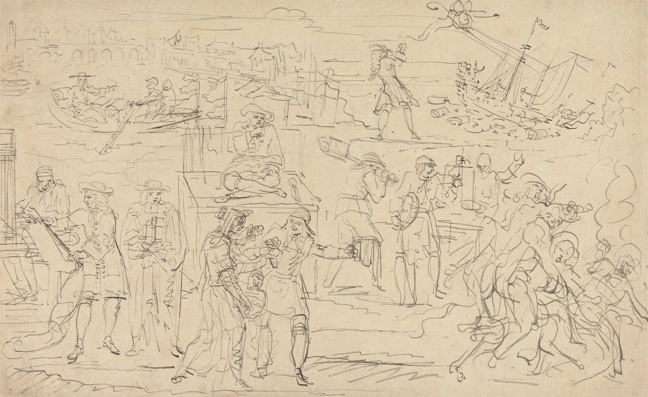 Fuga di Giacomo II da Louis Philippe Boitard