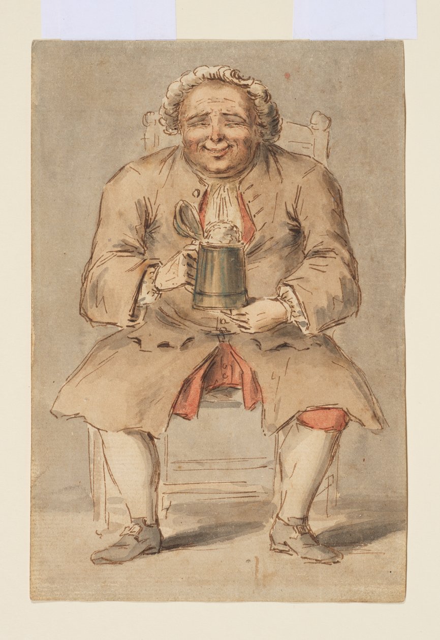 Uomo seduto con un boccale da Louis Philippe Boitard