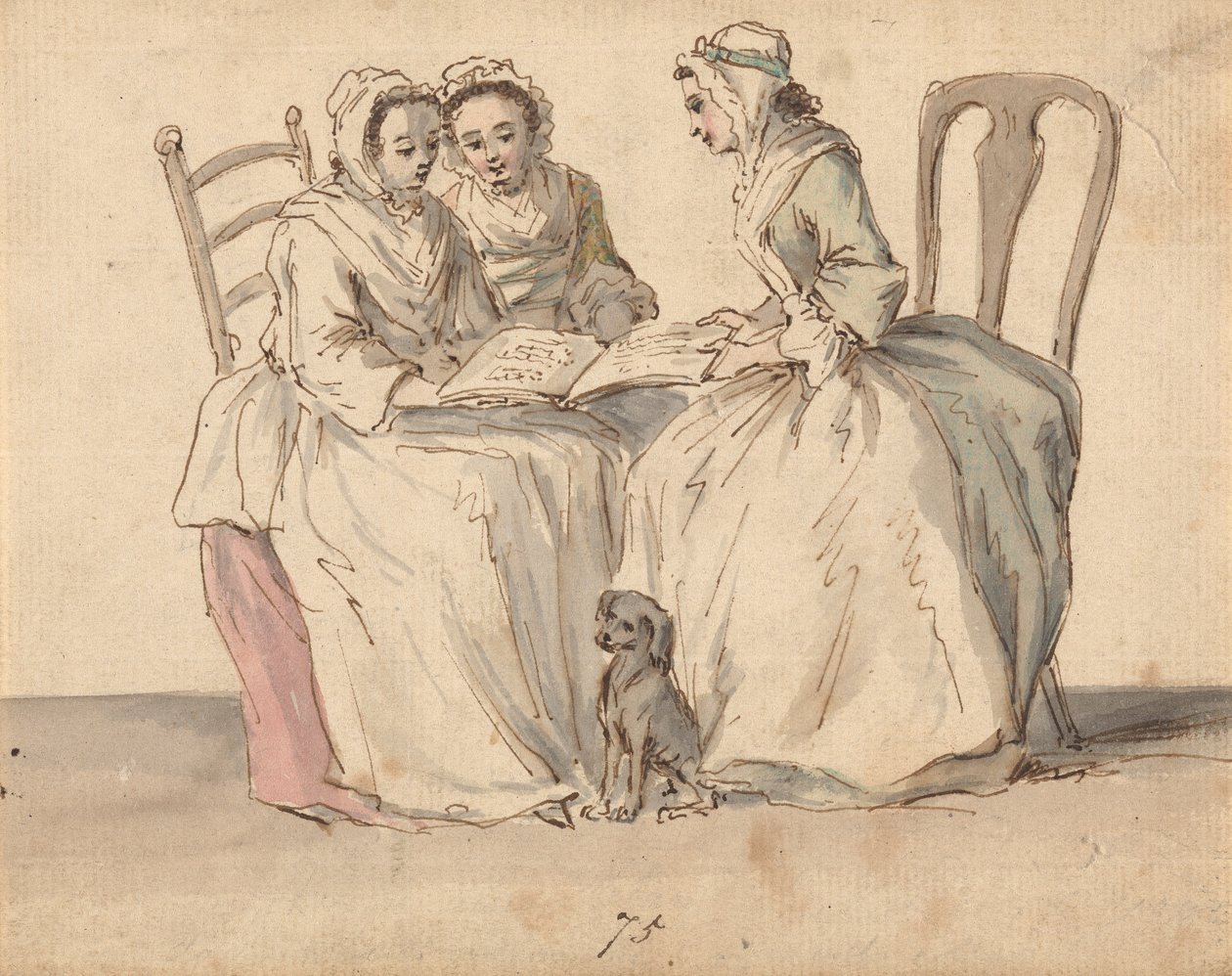 Tre signore sedute da Louis Philippe Boitard