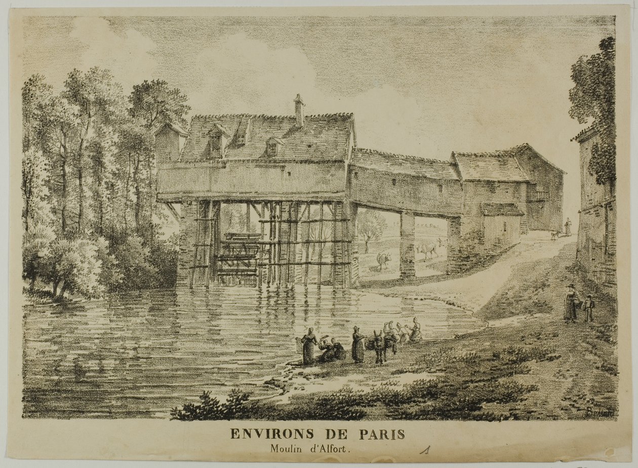 I Dintorni di Parigi: Mulino di Alfort da Louis Pierre Baltard