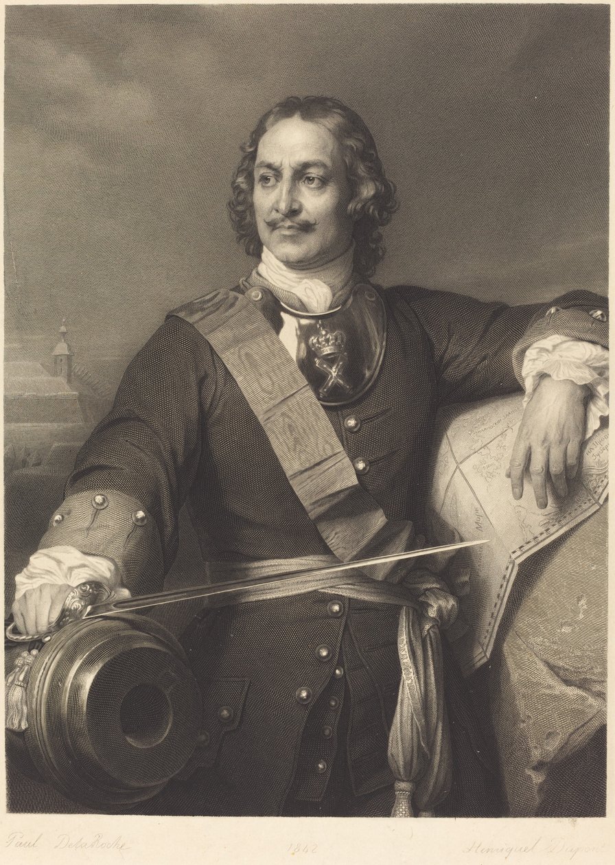 Pietro il Grande di Russia da Louis Pierre Henriquel after Paul Delaroche
