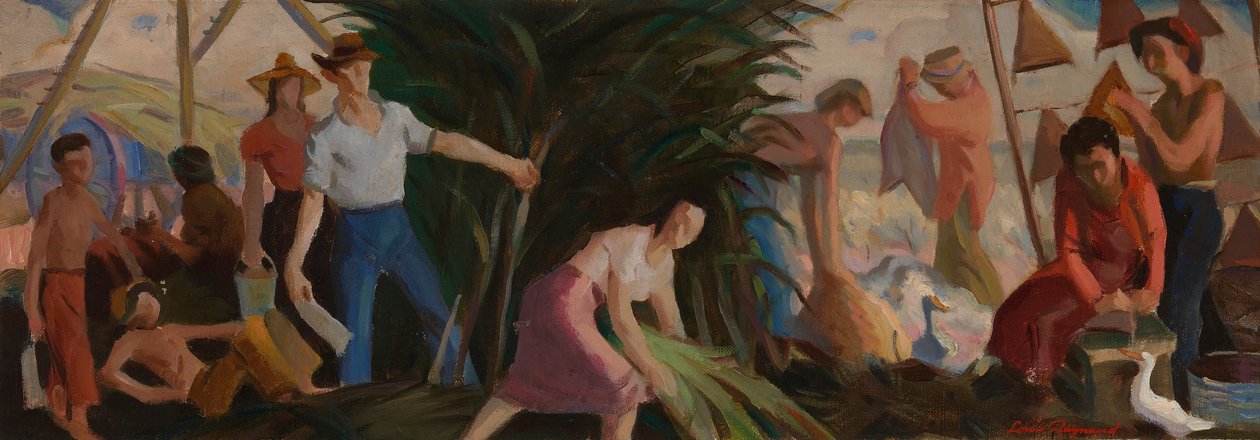 Il raccolto (studio murale, ufficio postale di Abbeville, Louisiana) da Louis Raynaud